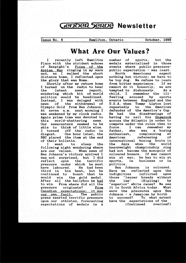 Download the full-sized PDF of GenderServe Newsletter Issue No. 6 (October 1988)