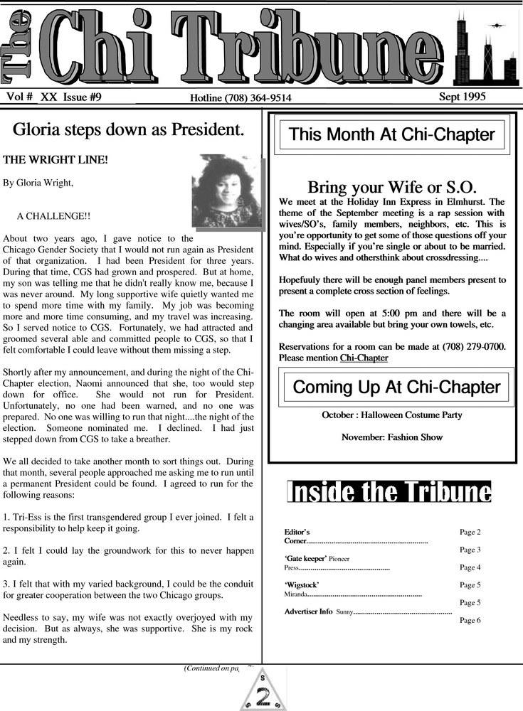 Download the full-sized PDF of The Chi Tribune Vol. 20 Iss. 9 (September, 1995)