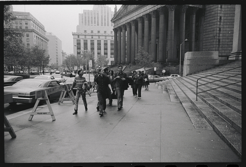 Download the full-sized image of Sylvia Rivera, Marsha P. Johnson, and Gay Liberation Front Demonstrators at City Hall in New York