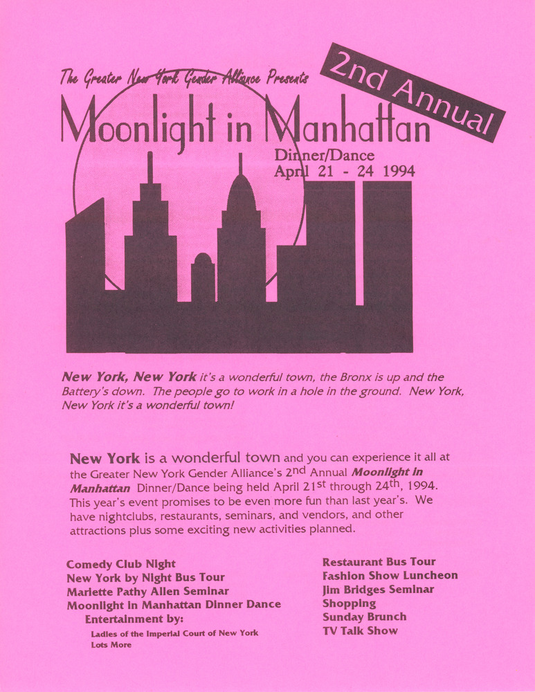 Download the full-sized PDF of "Moonlight in Manhattan" Event Flyer, 1994