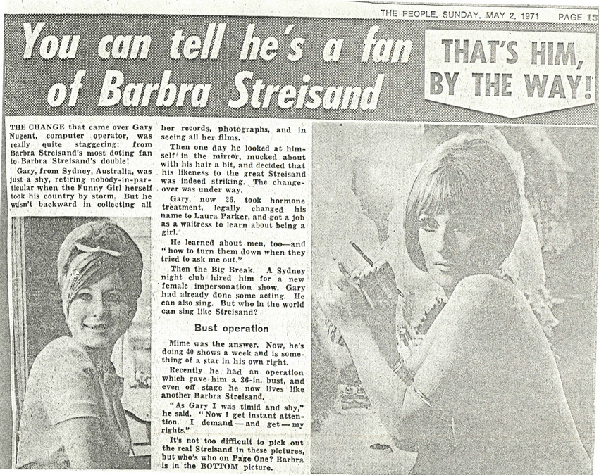 Download the full-sized PDF of You can tell he's a fan of Barbra Streisand