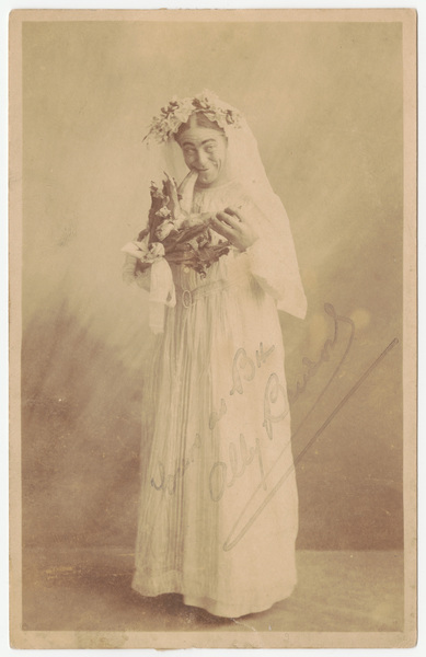 Download the full-sized image of Female impersonator as Edwardian bride