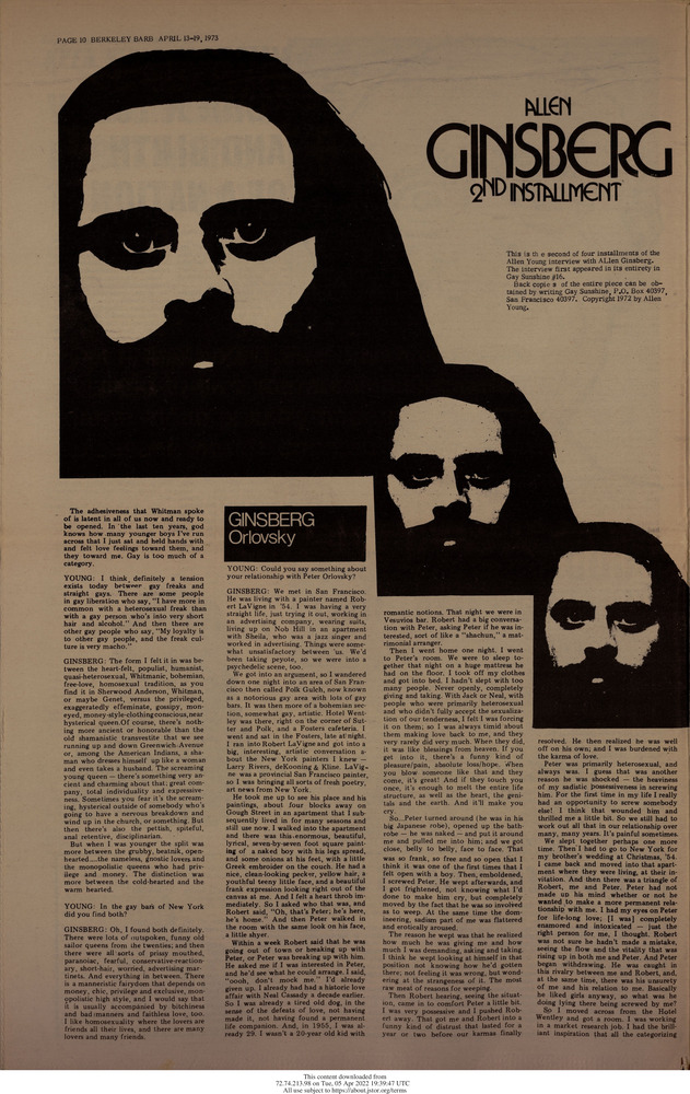 Download the full-sized PDF of Allen Ginsberg 2nd Installment