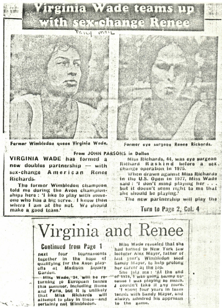 Download the full-sized PDF of Virginia Wade Teams Up With Sex-Change Renee