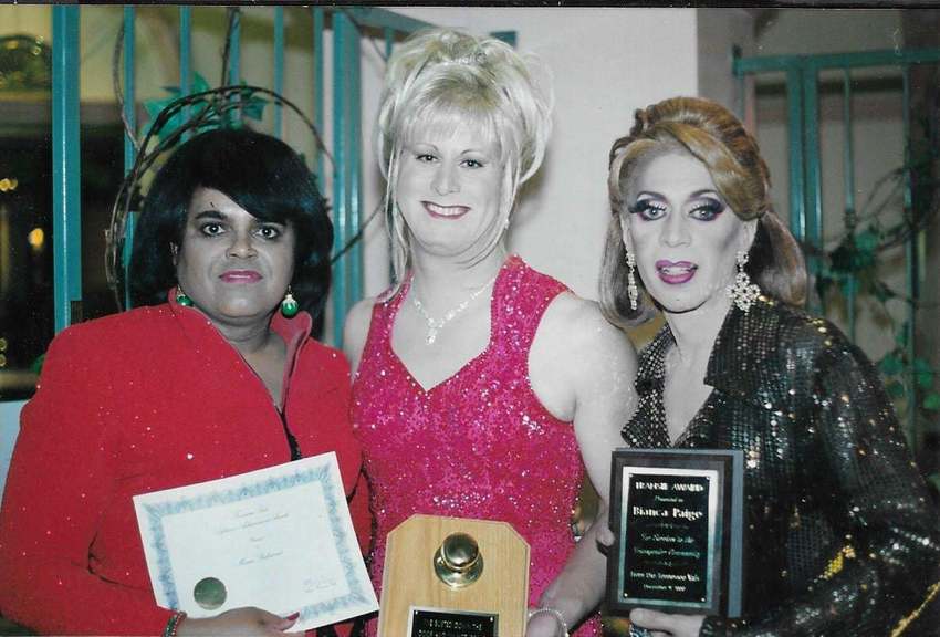 Download the full-sized image of Marisa Richmond, Holly Storm, and Bianca Paige Posing With Awards