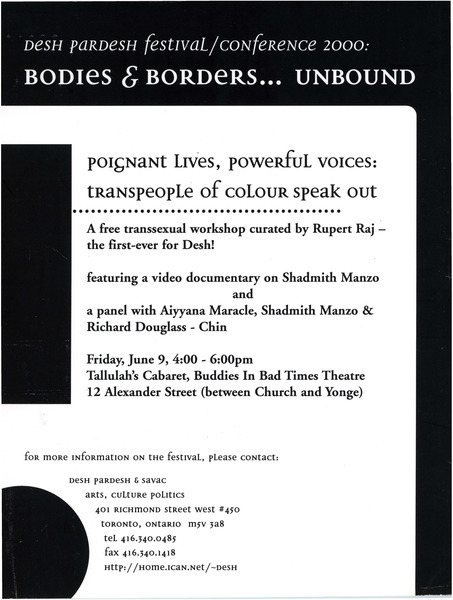 Download the full-sized image of Flyer for "Bodies and Borders...Unbound" Festival/Conference