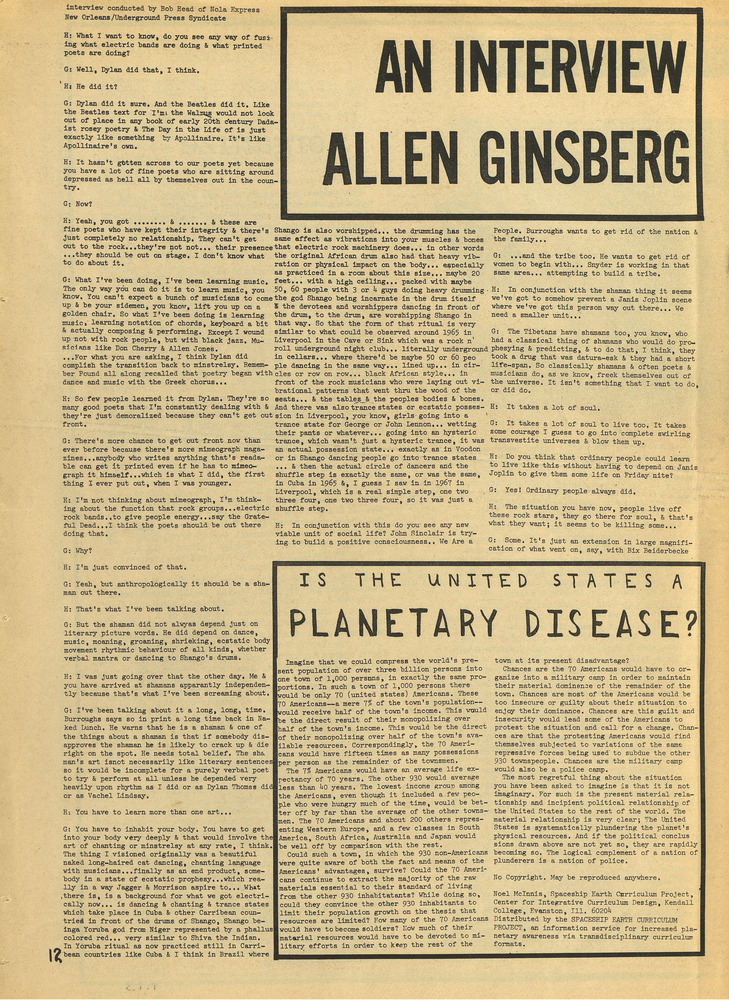 Download the full-sized PDF of An Interview with Allen Ginsberg