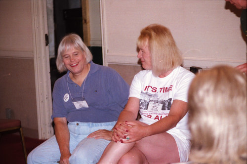 Download the full-sized image of Dee McKellar and Melinda Whiteway at the 1997 International Conference on Transgender Law and Employment Policy
