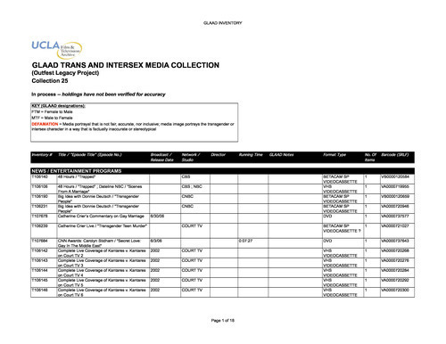 Download the full-sized image of GLAAD Trans and Intersex Media Collection Inventory