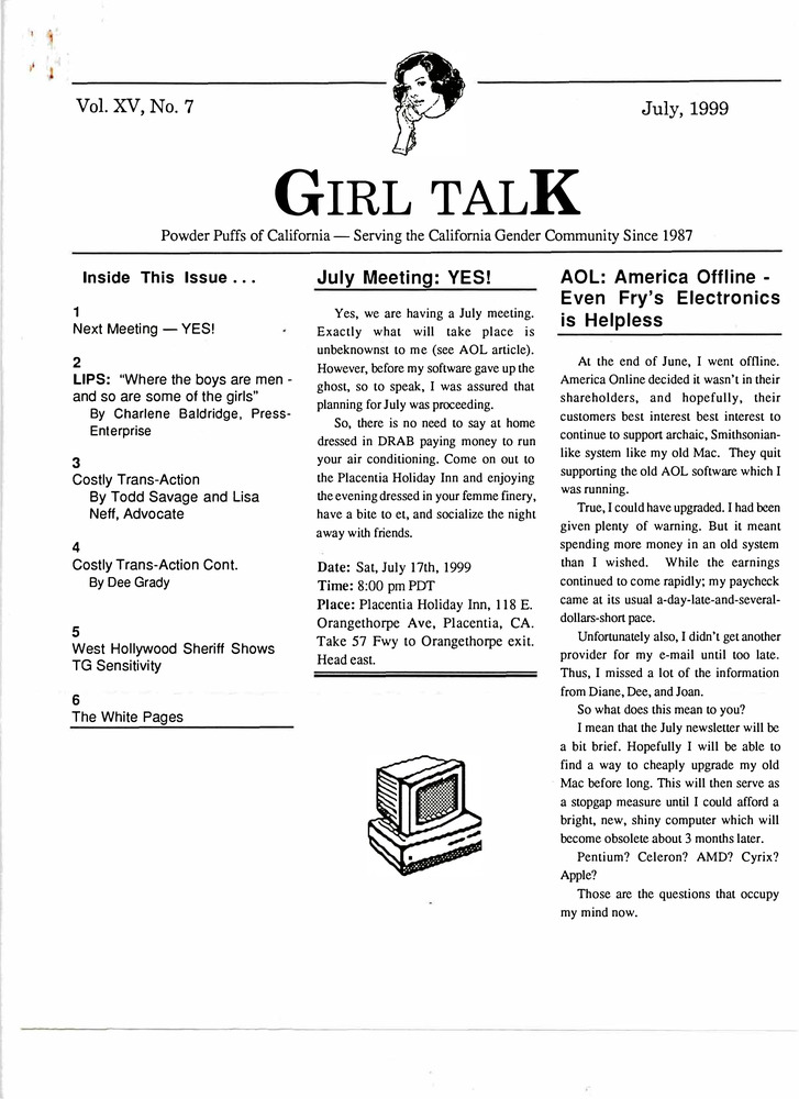 Download the full-sized PDF of Girl Talk, Vol. 15 No. 7 (July, 1999)