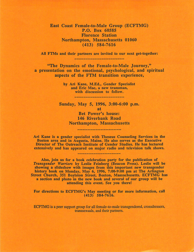Download the full-sized PDF of May, 1996 Meeting Reminder