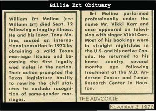 Download the full-sized image of Billie Ert Obituary