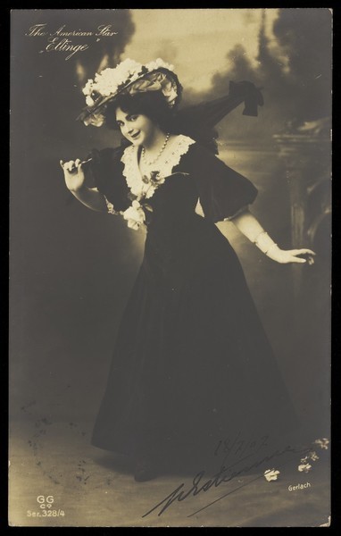 Download the full-sized image of Julian Eltinge in drag. Photographic postcard, 1907.