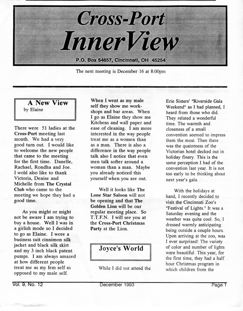 Download the full-sized PDF of Cross-Port InnerView, Vol. 9 No. 12 (December, 1993)