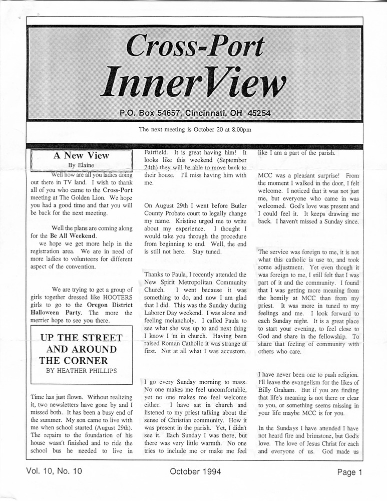 Download the full-sized PDF of Cross-Port InnerView, Vol. 10 No. 10 (October, 1994)