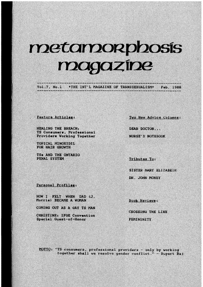 Download the full-sized PDF of Metamorphosis Magazine Vol. 7, No. 1 (February 1988)
