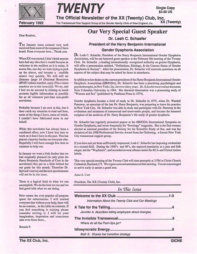 Download the full-sized PDF of Twenty (February, 1992)