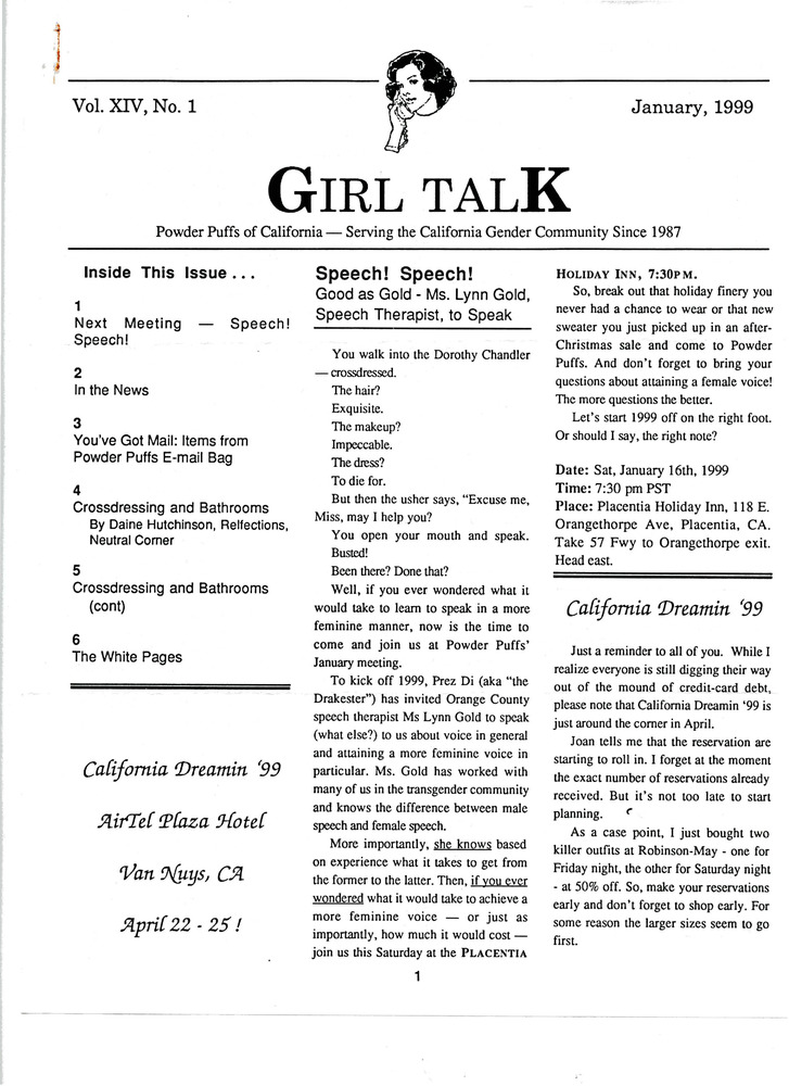 Download the full-sized PDF of Girl Talk, Vol. 14 No. 1 (January, 1999)