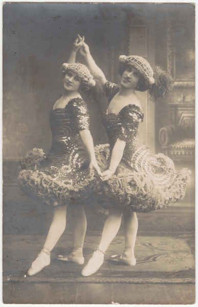 Download the full-sized image of [Two female impersonators dancing]