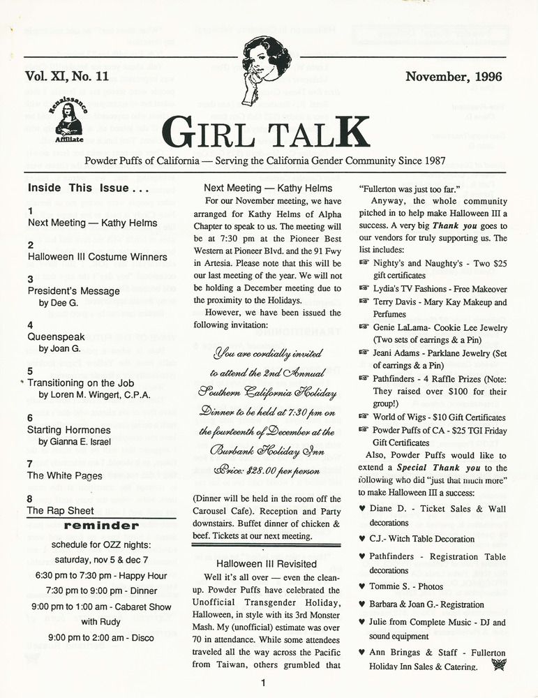Download the full-sized PDF of Girl Talk, Vol. 11 No. 11 (November, 1996)