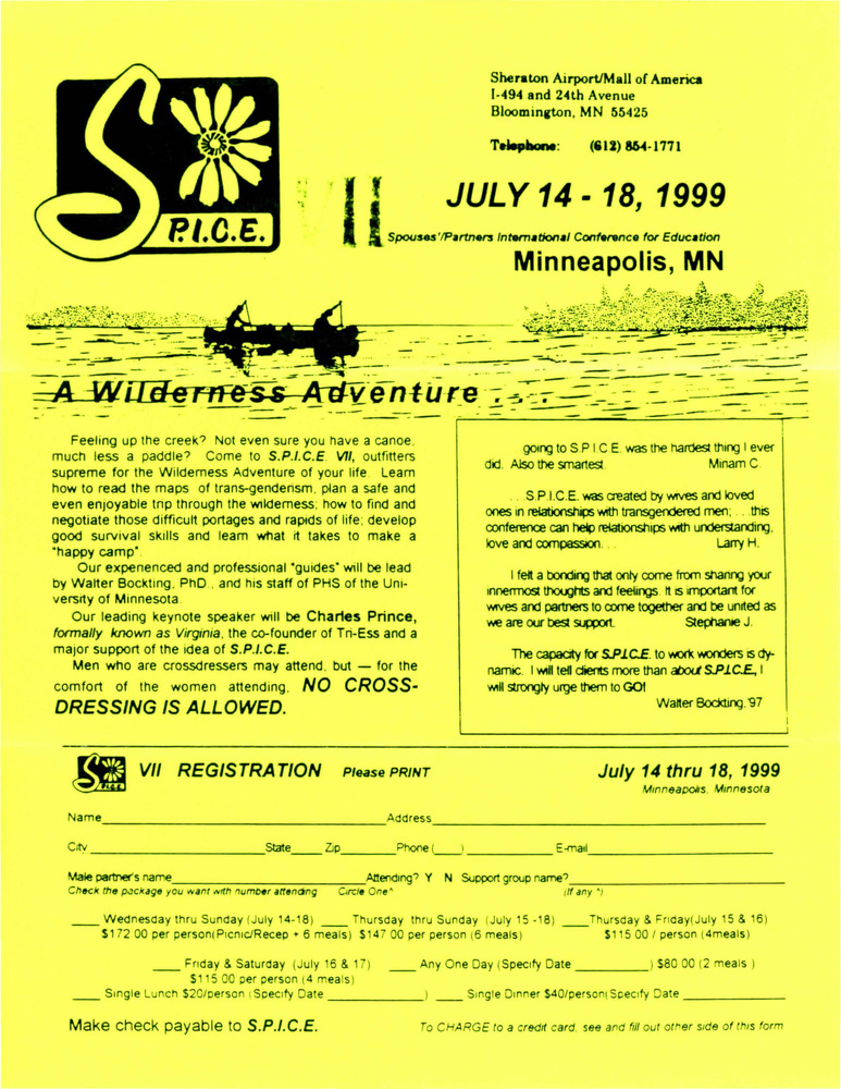 Download the full-sized PDF of S.P.I.C.E. A Wilderness Adventure (July 14-18, 1999)