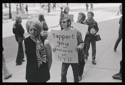 Download the full-sized image of A Photograph of Sylvia Rivera and Other Protesters Marching