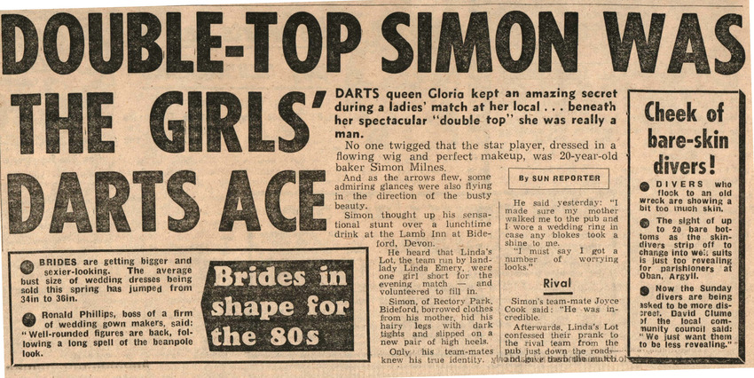 Download the full-sized PDF of Double-Top Simon Was the Girls' Darts Ace
