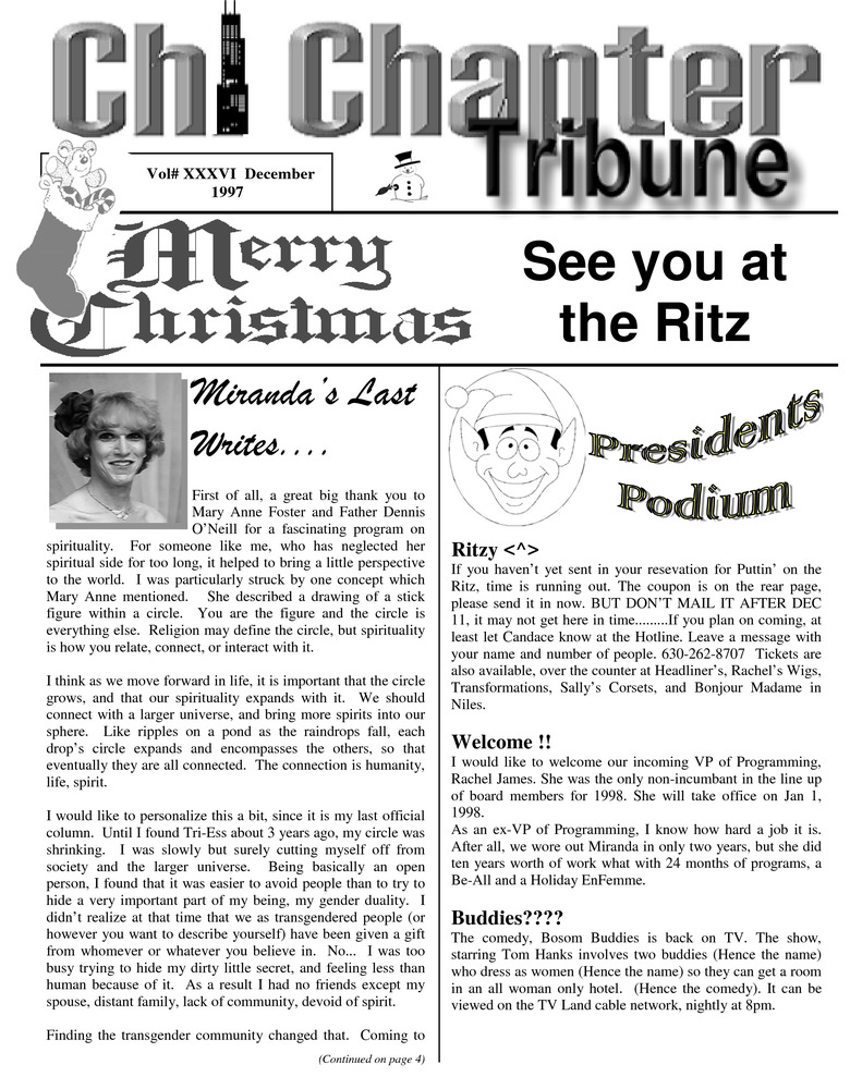 Download the full-sized PDF of Chi Chapter Tribune Vol. 36 Iss. 12 (December, 1997)