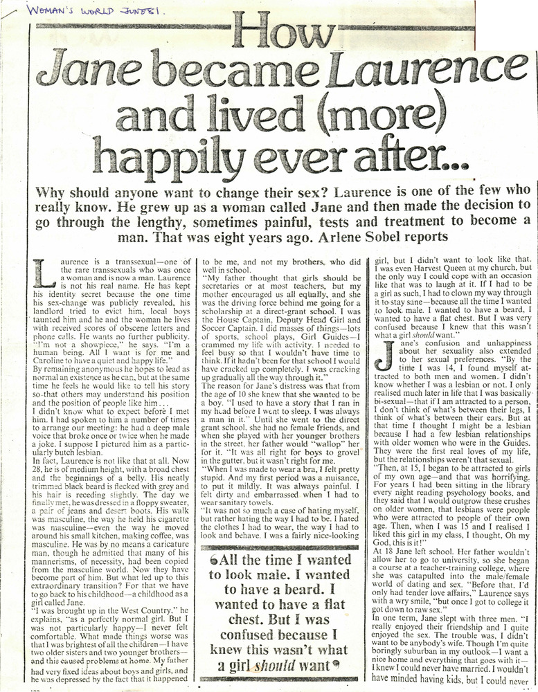 Download the full-sized PDF of How Jane Became Laurence and Lived (More) Happily Ever After