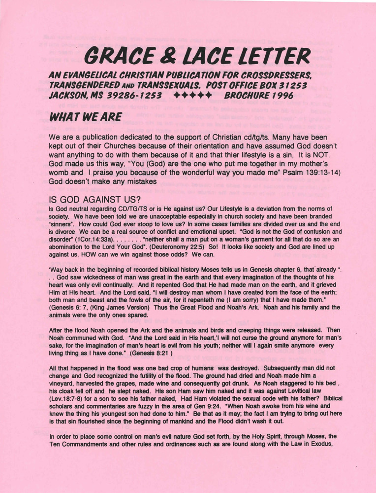 Download the full-sized PDF of Grace and Lace Letter Brochure (1996)