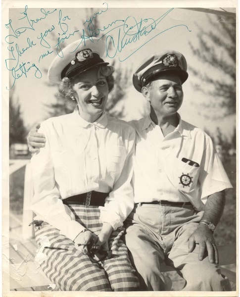 Download the full-sized image of Christine Jorgensen with Frank in Naval Attire