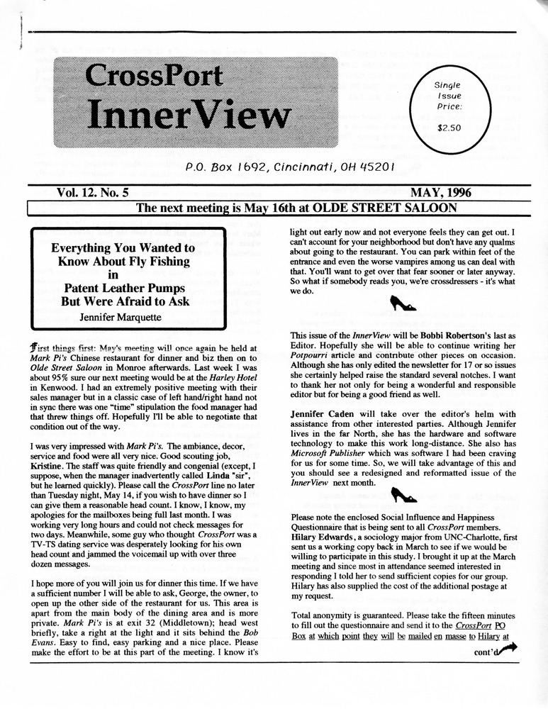 Download the full-sized PDF of Cross-Port InnerView, Vol. 12 No. 5 (May, 1996)