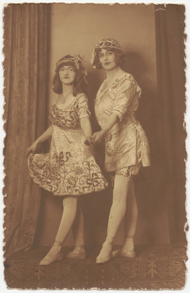 Download the full-sized image of [Two female impersonators as dancers]
