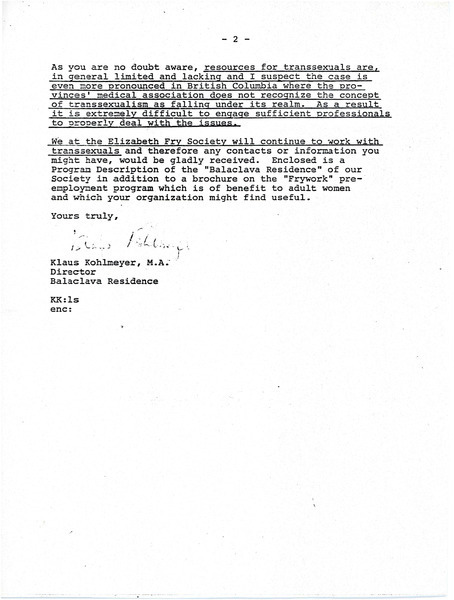 Download the full-sized image of Letter from Klaus Kohlmeyer to Rupert Raj