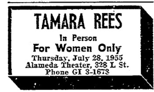 Download the full-sized image of Tamara Rees Show Advertisement