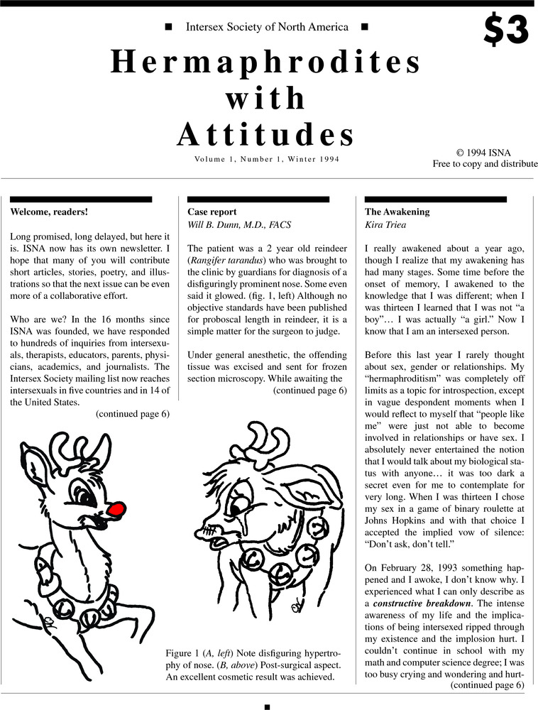 Download the full-sized PDF of Hermaphrodites with Attitude, Vol. 1 No. 1 (Winter, 1994)