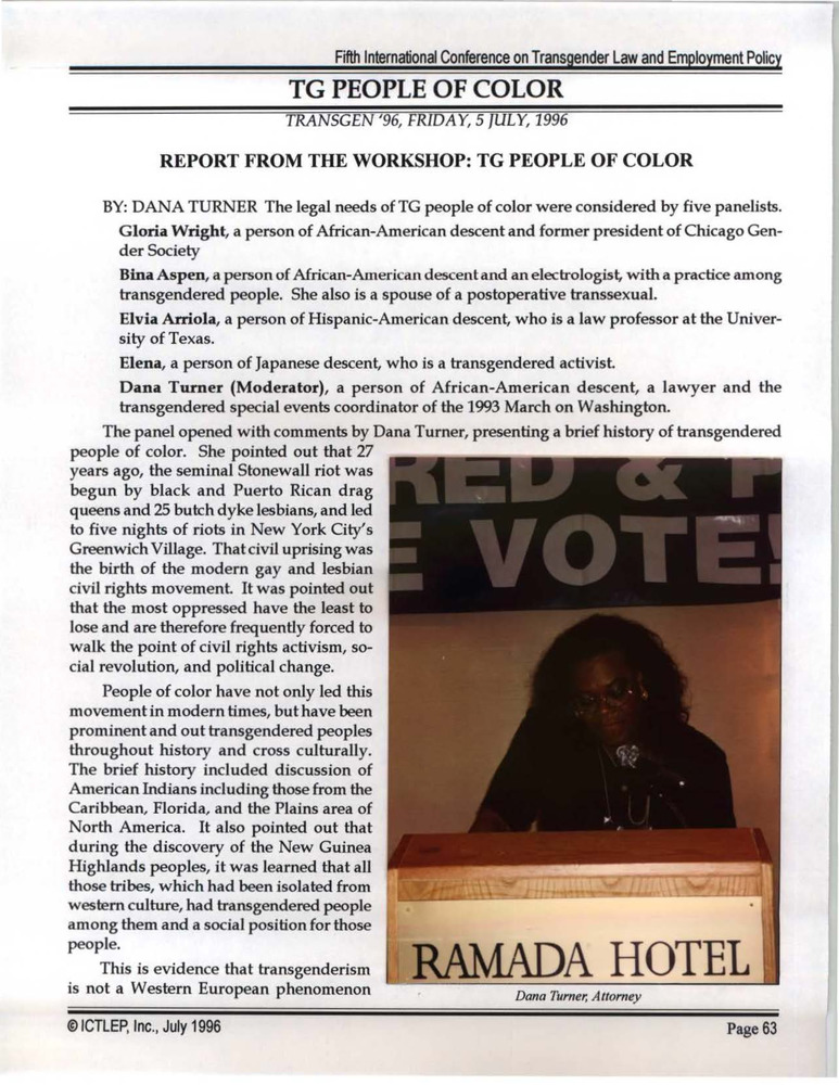 Download the full-sized PDF of Report from the Workshop: TG People of Color