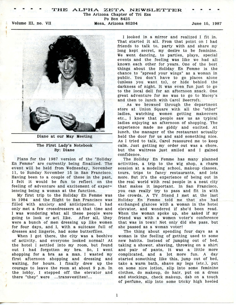 Download the full-sized PDF of The Alpha Zeta Newsletter Vol. 3 No. 7 (June 15, 1987)