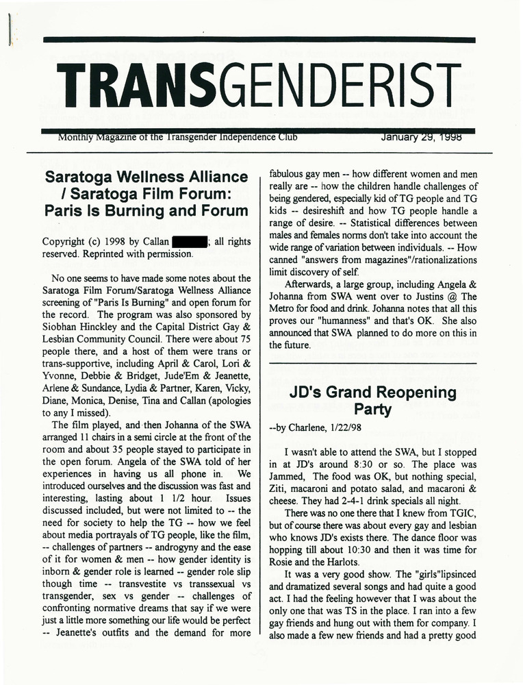 Download the full-sized PDF of The Transgenderist (January 29, 1998)