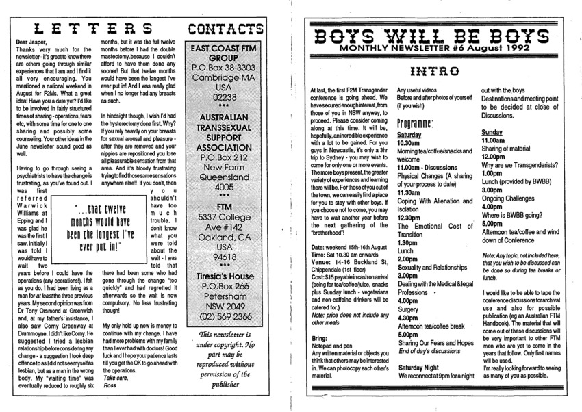 Download the full-sized PDF of Boys Will Be Boys, No.6 (August, 1992)