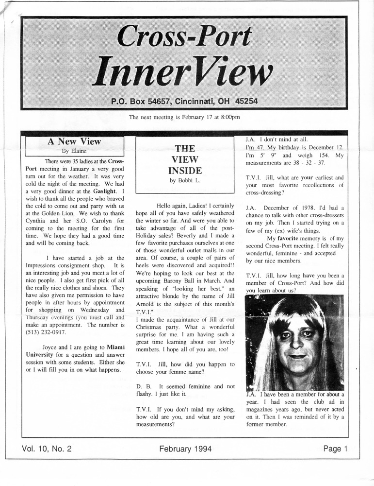 Download the full-sized PDF of Cross-Port InnerView, Vol. 10 No. 2 (February, 1994)