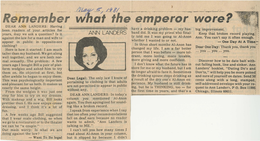 Download the full-sized PDF of Remember What the Emperor Wore? (May 5, 1981)