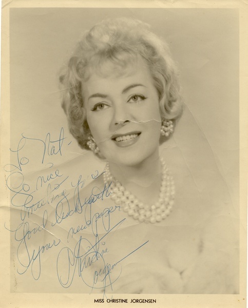 Download the full-sized image of Autographed Photo of Christine Jorgensen