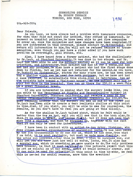 Download the full-sized image of Letter from Angelo Tornabene to Friends (1974)
