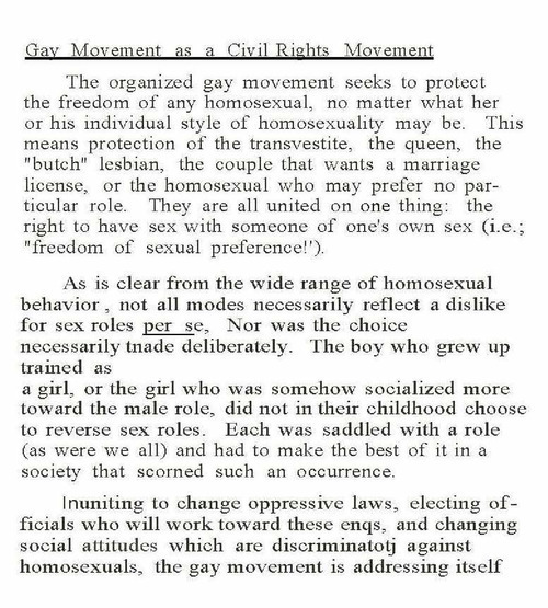 Download the full-sized image of Gay Movement as a Civil Rights Movement