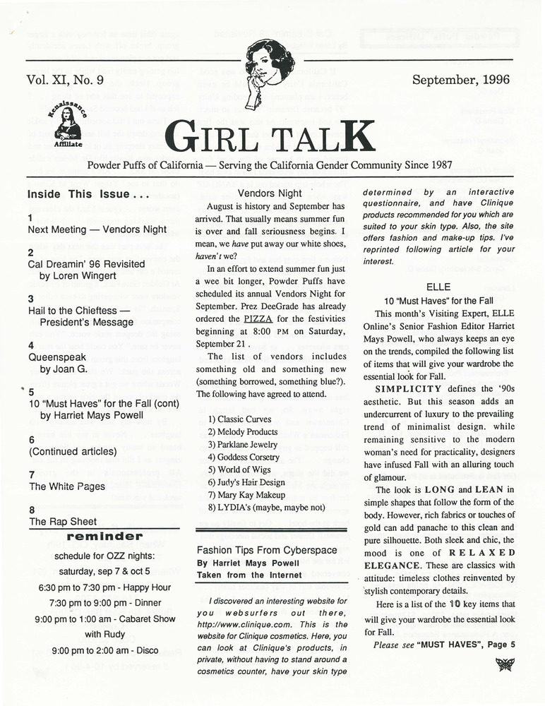 Download the full-sized PDF of Girl Talk, Vol. 9 No. 9 (September, 1996)