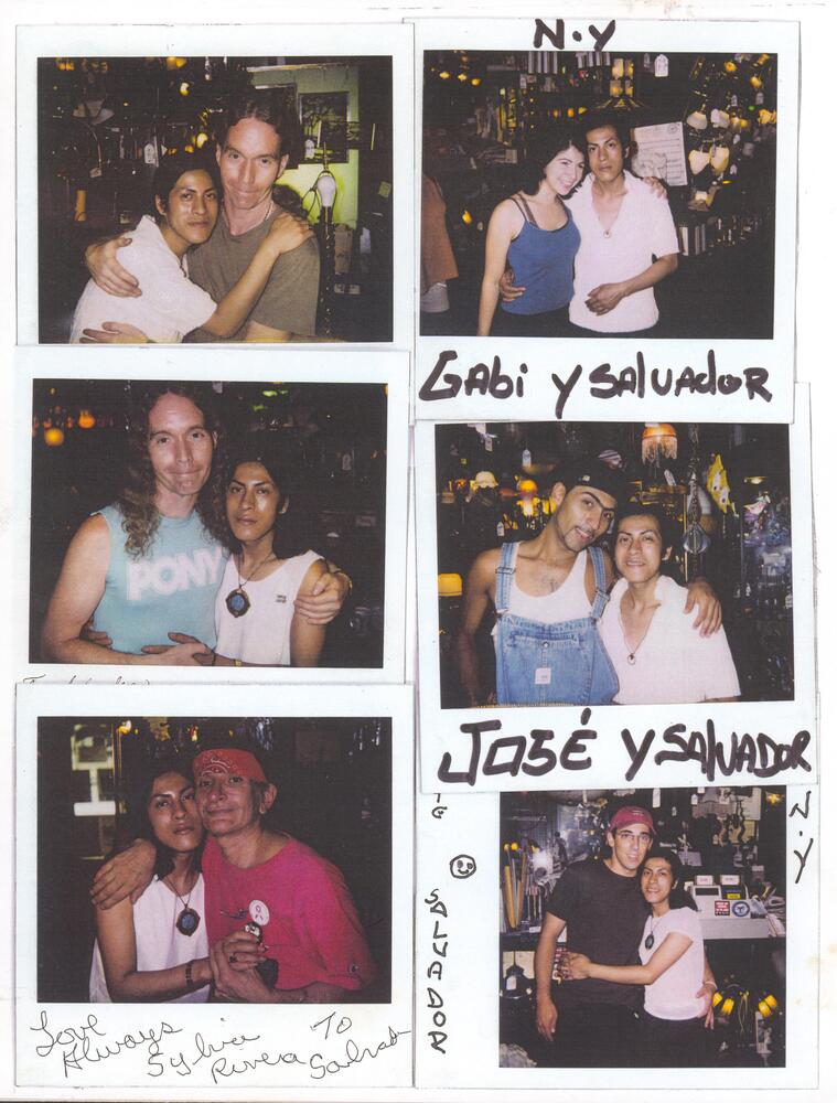 Download the full-sized image of A Collage of Six Polaroids of Melissa Posing with Friends