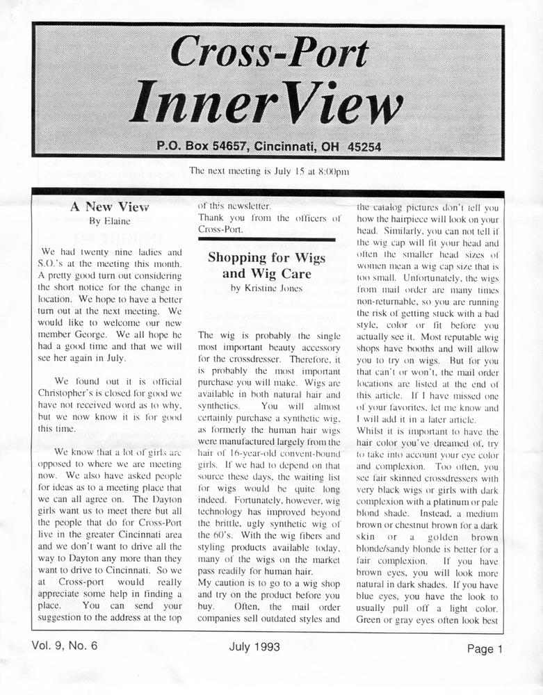Download the full-sized PDF of Cross-Port InnerView, Vol. 9 No. 7 (July, 1993)