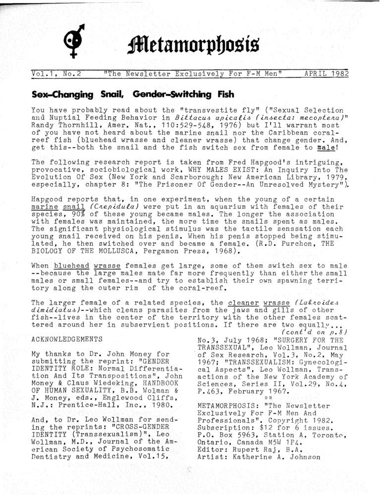 Download the full-sized PDF of Metamorphosis Vol. 1, No. 2 (April 1982)