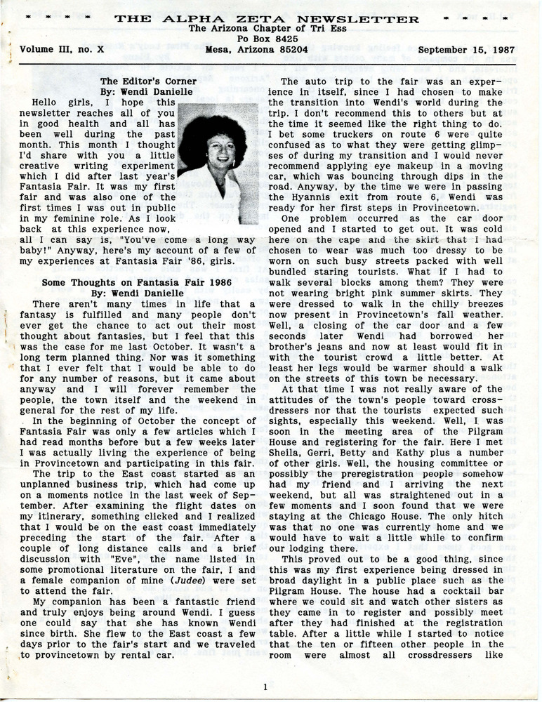 Download the full-sized PDF of The Alpha Zeta Newsletter Vol. 3 No. 10 (September 15, 1987)